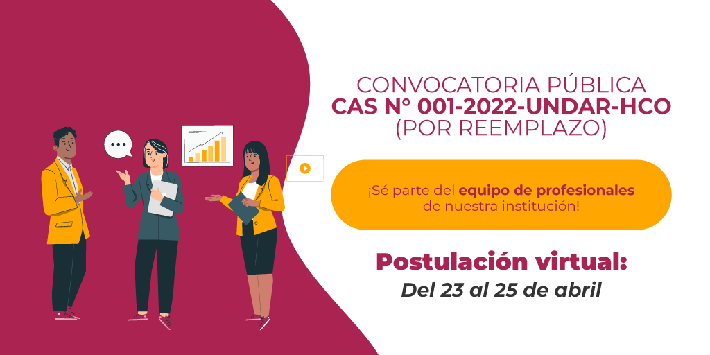 Banner de la CAS N° 002-2022-UNDAR-HCO (PLAZO TEMPORAL)