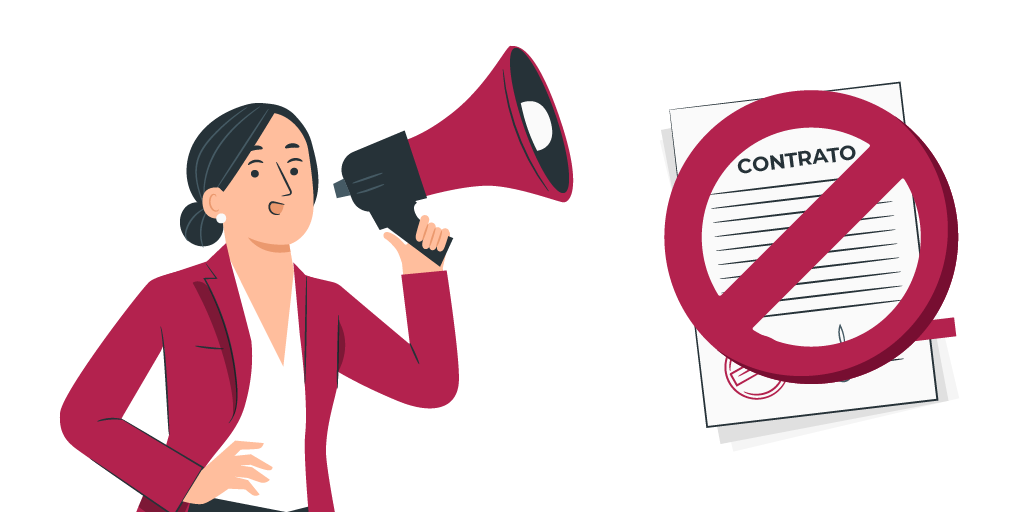 Vector de mujer denunciando