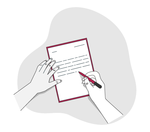 Vector de escritura sobre un papel