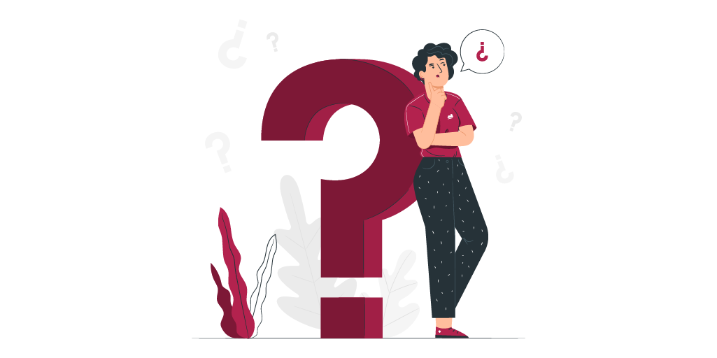 Vector de persona pensando con un signo de interrogación