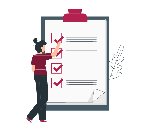 Vector de mujer haciendo checklist