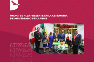 Banner de noticia: UNDAR se hizo presente en la ceremonia de aniversario de la UNAS.