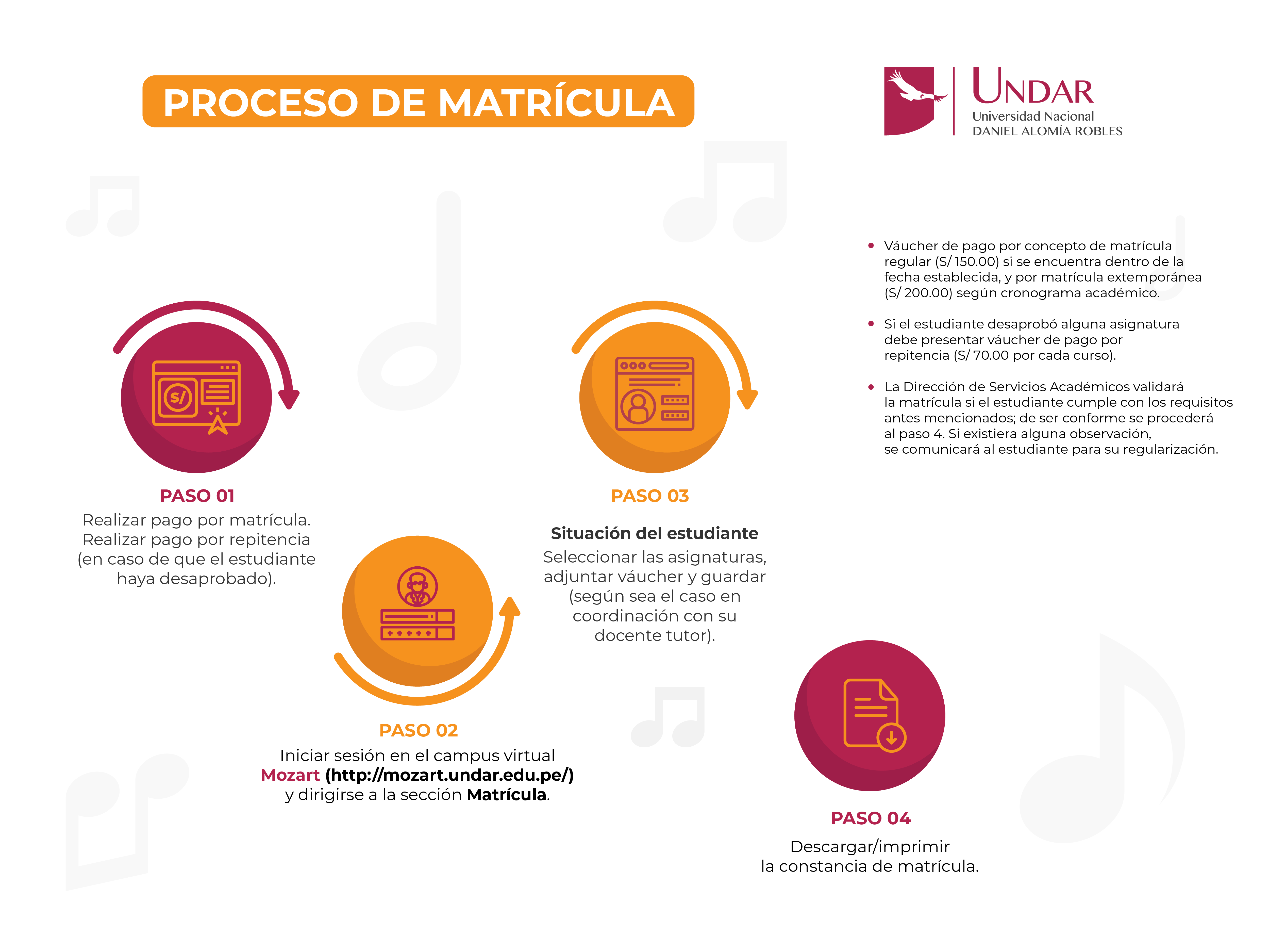 Infografía del proceso de matrícula